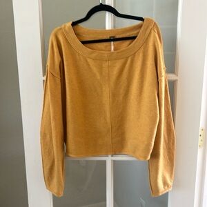 FREE PEOPLE Ocre Yellow Boatneck Sweater